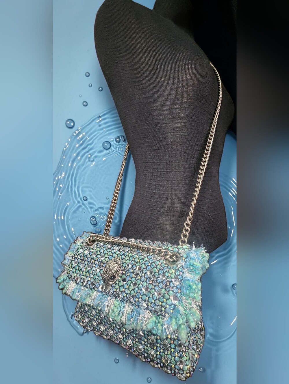 Kurt Geiger London Mini Kensington Tweed Convertible Crossbody Bag NWT - Picture 15 of 16